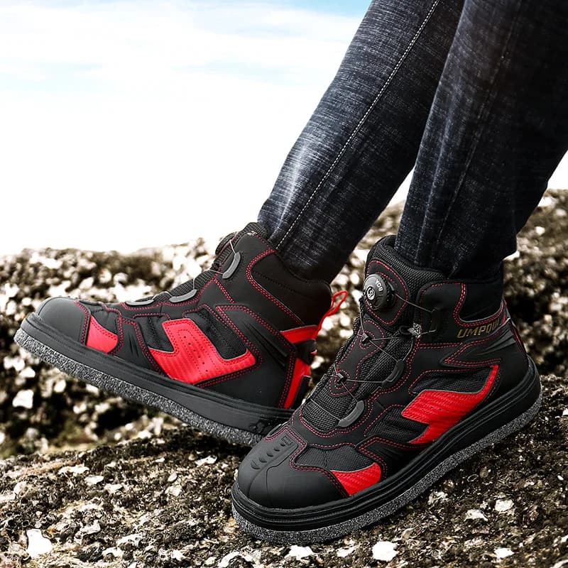Chaussures pêche roche récif semelles feutre cloutées pêche à la mouche chasse amont