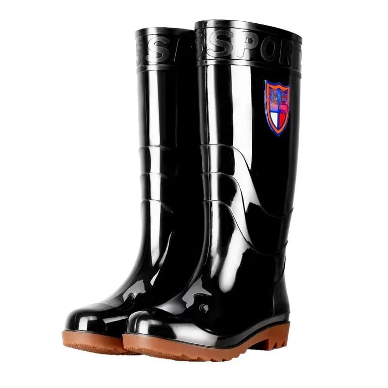 Bottes de pluie homme doublées polaire résistantes acides imperméables mi-hautes antidérapantes