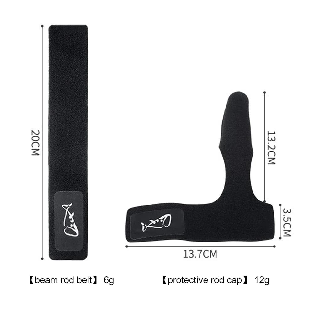 Ceinture élastique porte-canne de pêche avec protège-bague et porte-leurres pour pêcheur