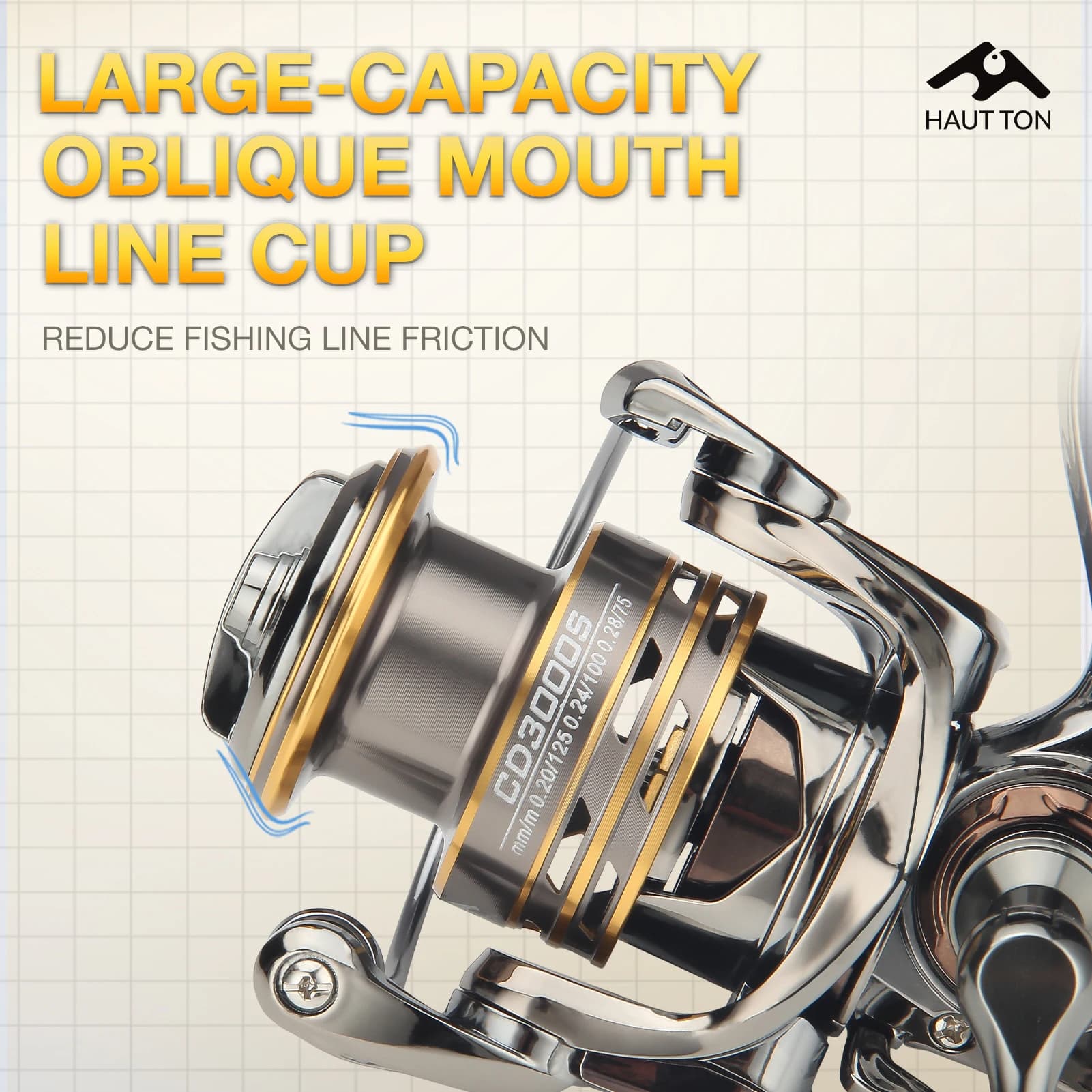 Moulinet de pêche spinning HAUT TON 5.2:1 à double bras CNC pliant pour eau douce et mer