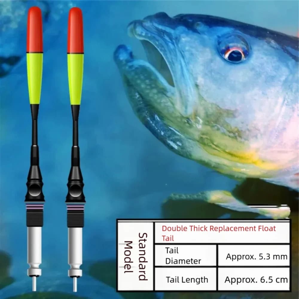 Flotteur LED lumineux ultra sensible pour la pêche de nuit, 2 pièces, montage haut, éclairage puissant