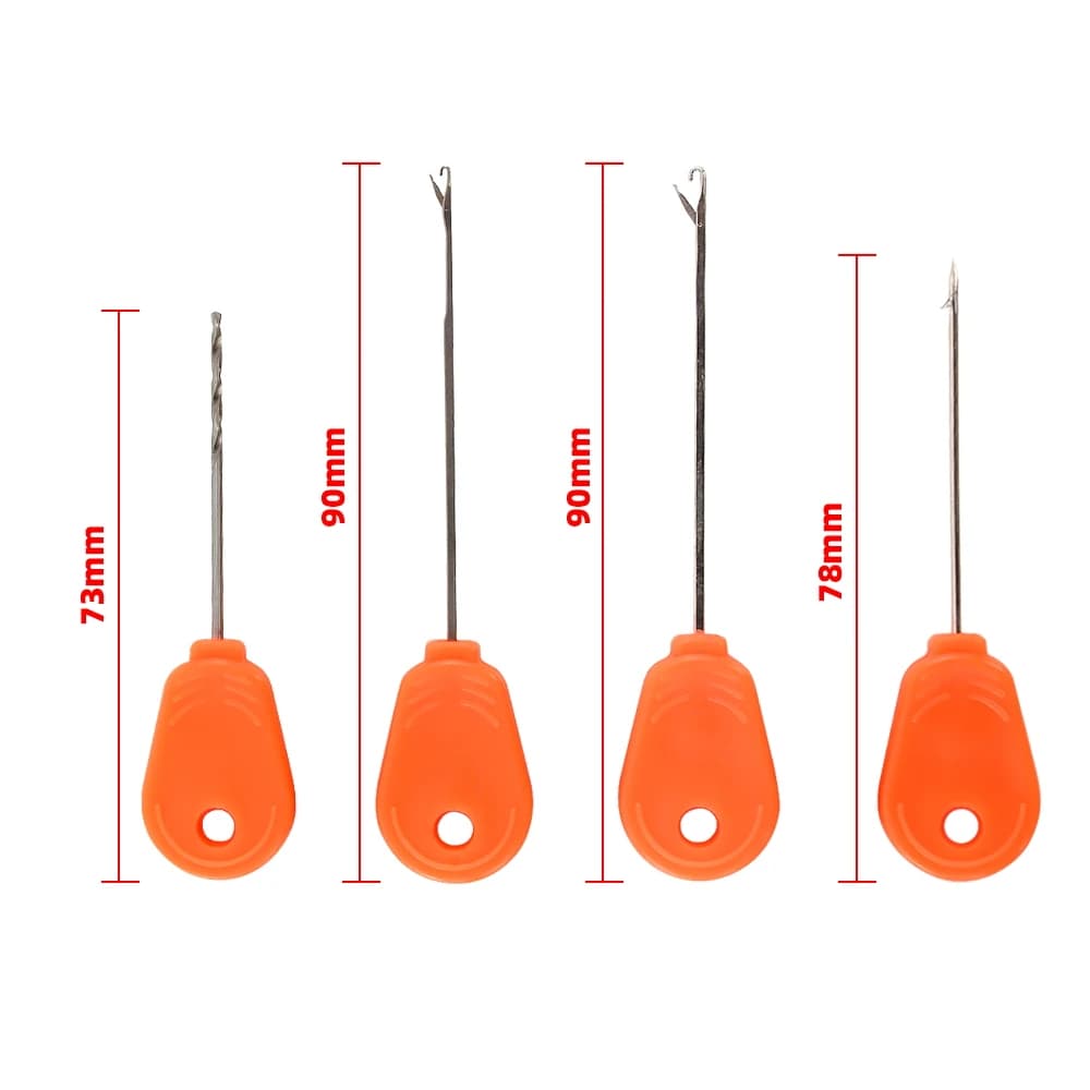 4 aiguilles à amorce carpe avec boîtier outils appâts pêche accessoires BT05 pour montages précis