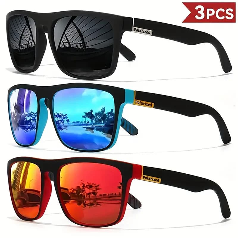 Pack lunettes sport carrées légères PC UV400 pêche conduite - Durabilité unisexe 1/3/4PCS