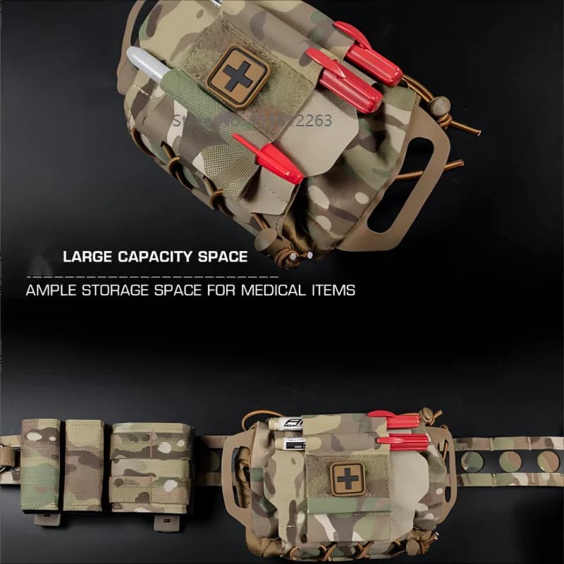 Trousse de premiers secours déploiement rapide MOLLE - Kit urgence pêche et outdoor