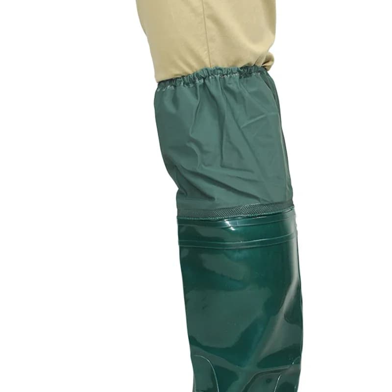 Bottes de pêche PVC vertes antidérapantes - Semelle souple pour pêche confortable et sécurisée