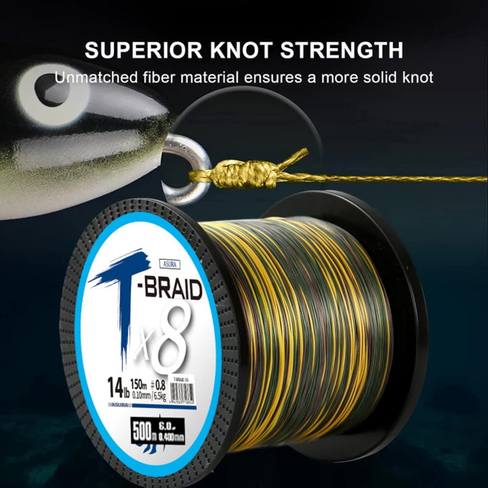 Ligne de pêche PE multifilament Asura 8 brins 4 tresses 1000m 3000m pour carpe et mer