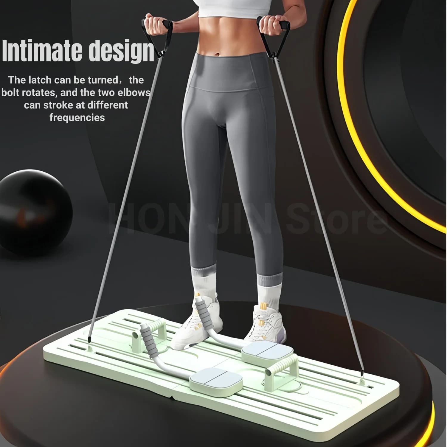 Reformer Pilates pliable 4 en 1 - Planche d'abdominaux multifonction pour entraînement intérieur et extérieur