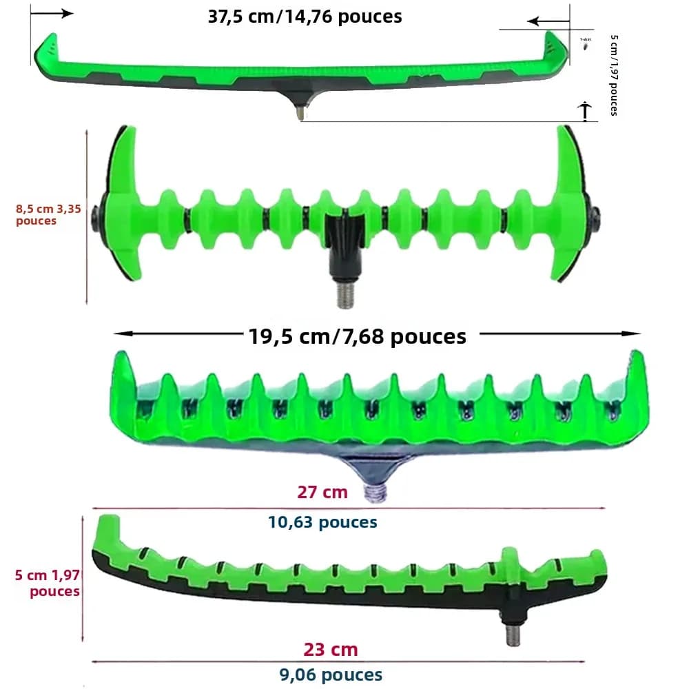 Tête de support universelle pour cannes pêche - Compatible buzz bars support feeder carpe