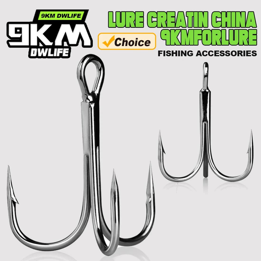 Hameçons triples 25-50pcs pour leurres durs pêche mer et eau douce avec ardillon pointu