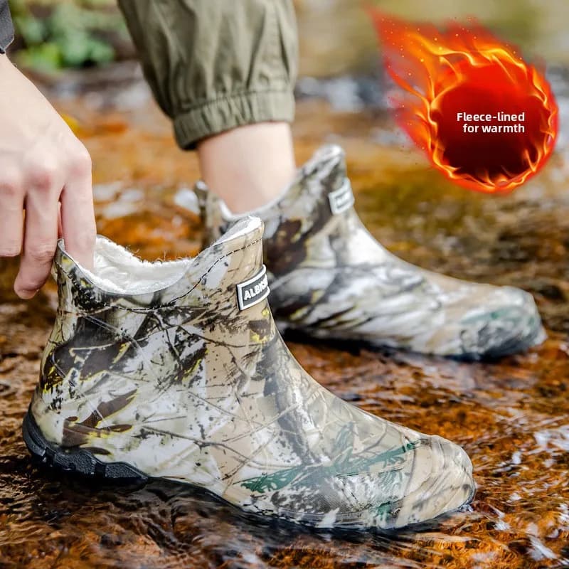 Bottes de pluie homme grande taille camouflage anti-dérapantes imperméables PVC 46 47 48