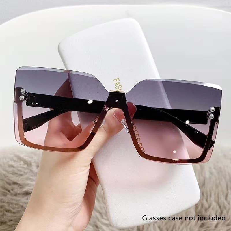 Lunettes de soleil mi-monture métal style européen pour femme - Protection UV pêche mode