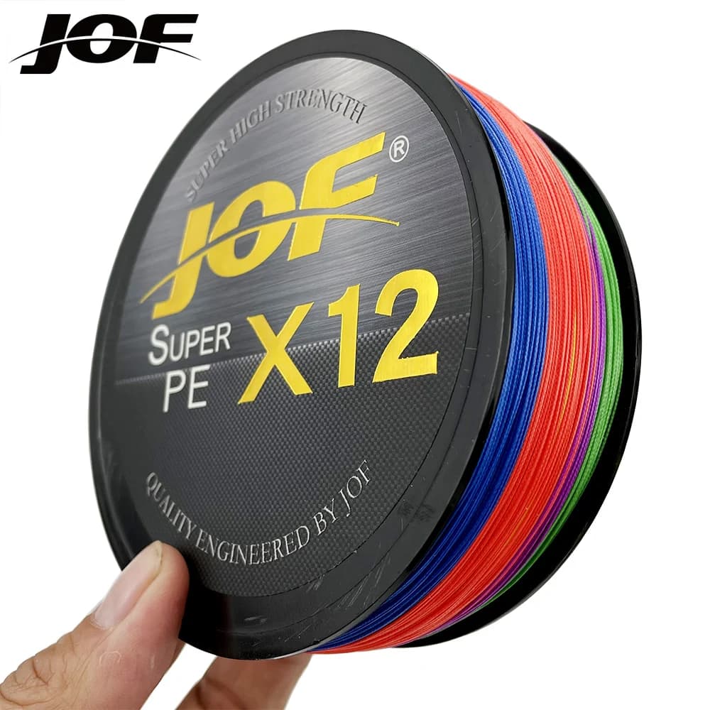 Ligne tressée JOF 12 ou 9 brins PE super résistante japonaise 100-500m 20-92lb pêche carpe
