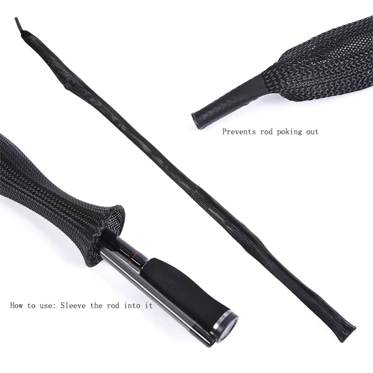 Protège canne pêche filet tressé - Housse canne spinning casting glace protection transport