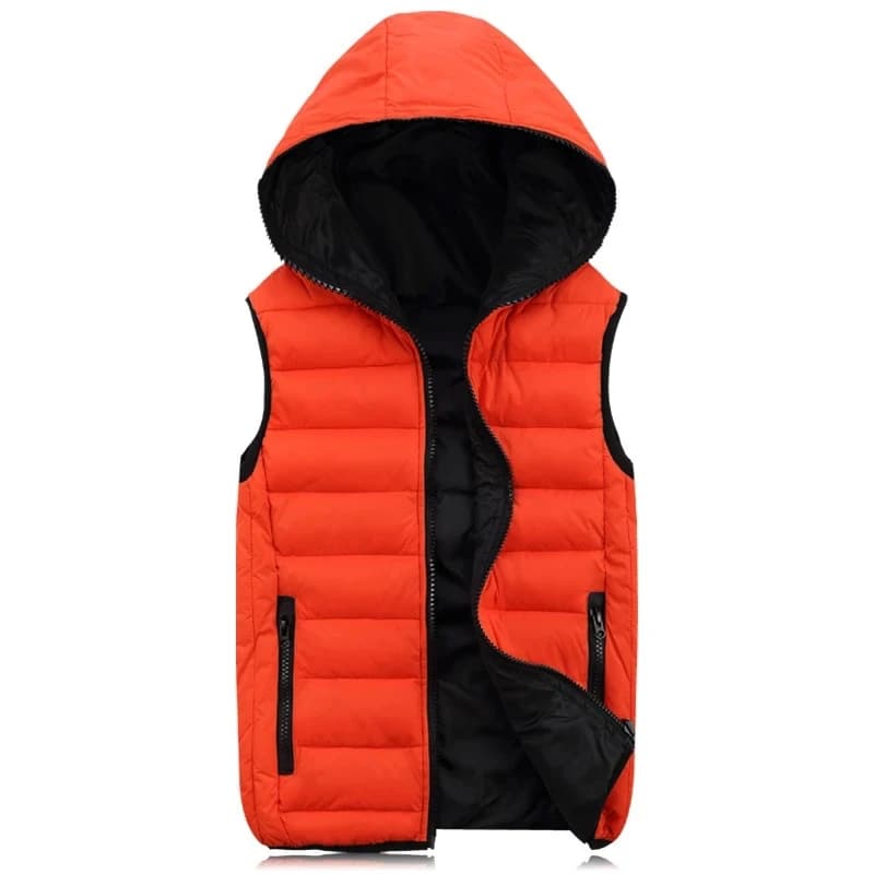 Veste sans manches matelassée homme hiver chaude avec capuche coton épais taille 4XL