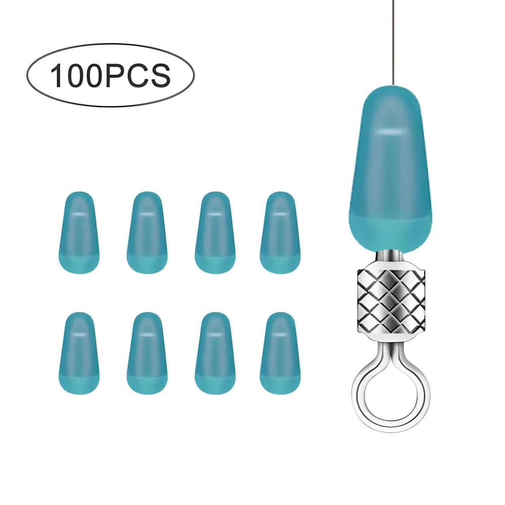 100 haricots caoutchouc bleus ovales pour pêche à la mouche - stoppers qualité supérieure pour carpe marine