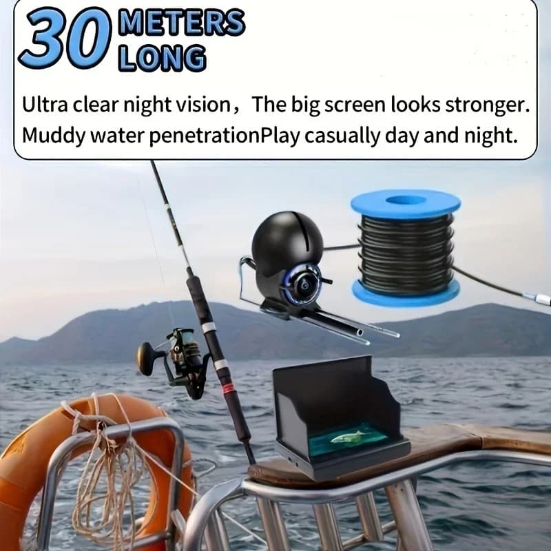 Caméra sous-marine vision nocturne 4.3/5 pouces écran HD détecteur poissons ligne 15-50m