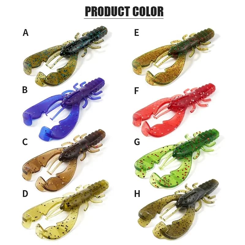Leurre souple écrevisse 7,5cm SUNMILE - 6 leurres artificiels pour la pêche du sandre, du brochet