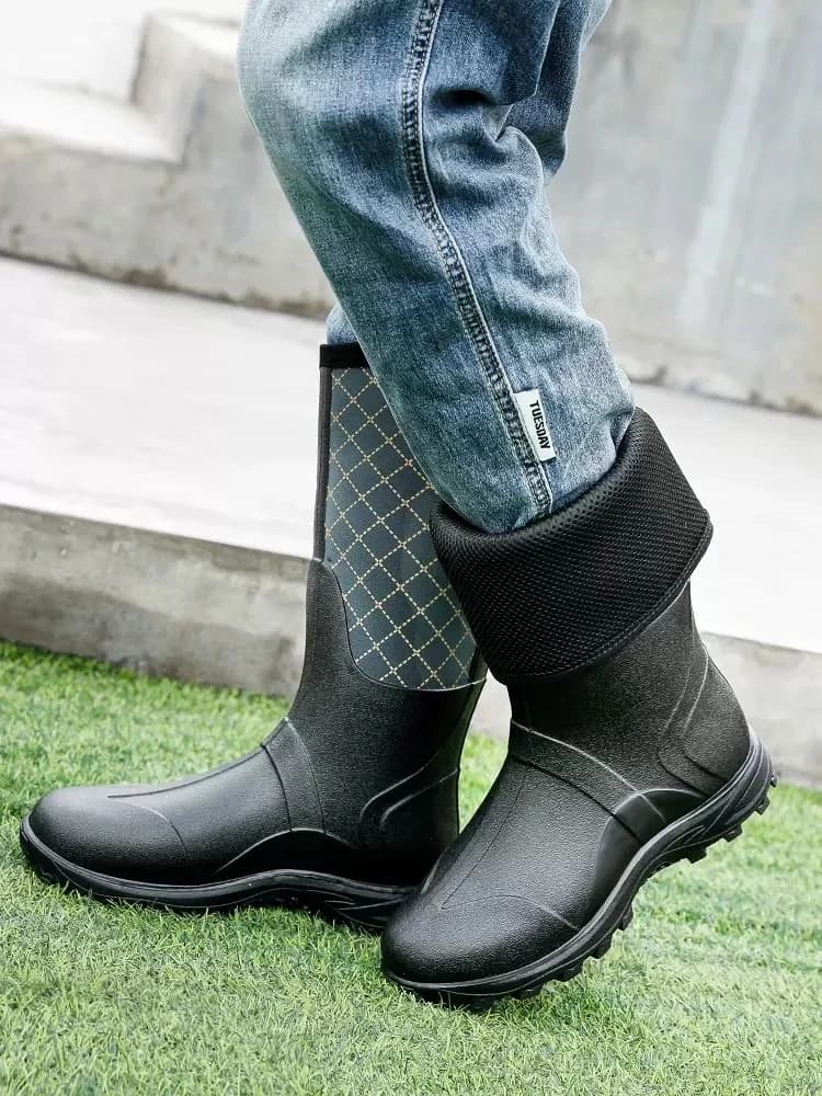Bottes de pêche en néoprene imperméables et chaudes - Chaussures antidérapantes pour chasse et lavage auto