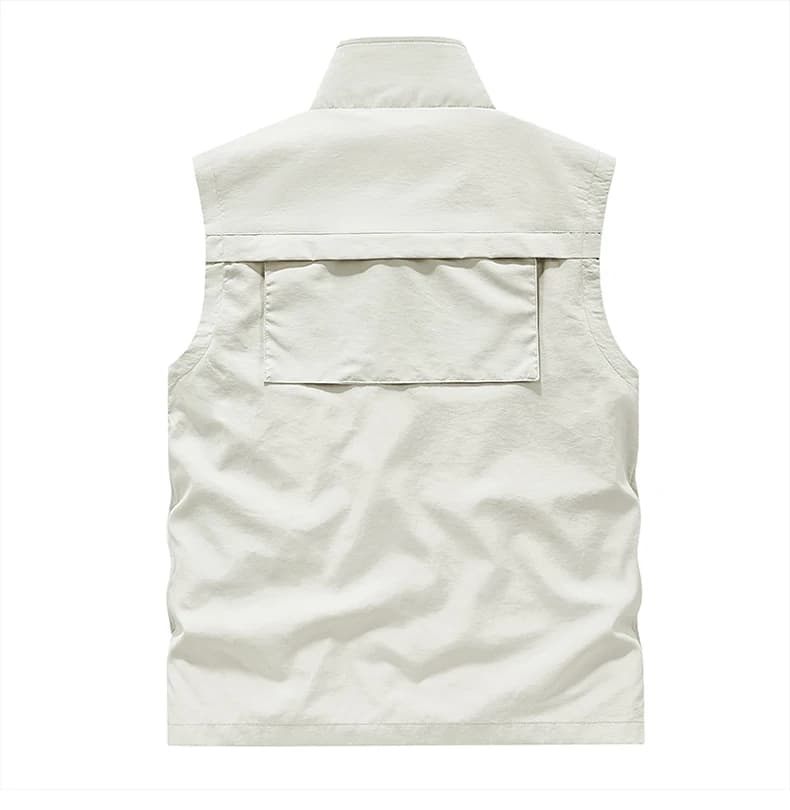 Veste sans manches pêche homme été respirante multi-poches cargo loose décontractée