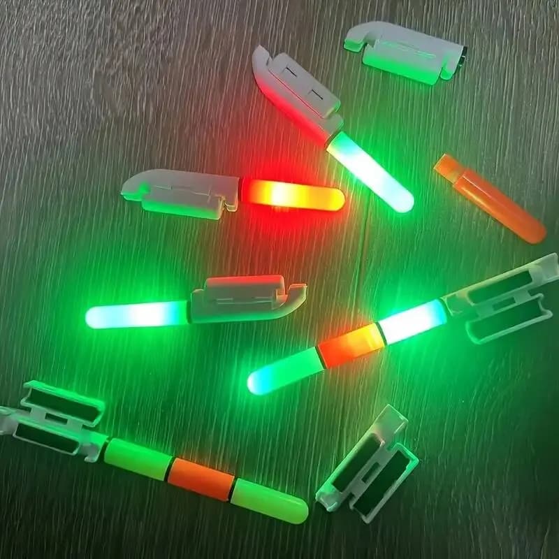 2 lampes LED CR425 pour canne à pêche et 2 cloches alarmes mordeurs, accessoires pêche de