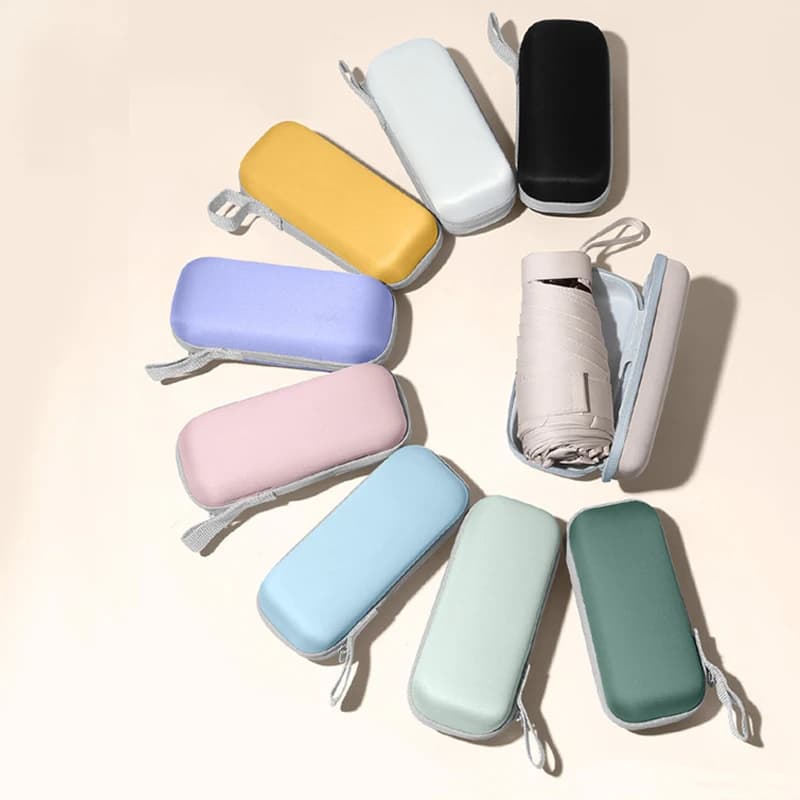 Mini parapluie poche femme 6 plis - Protection soleil et pluie compact sac carte léger parapluies