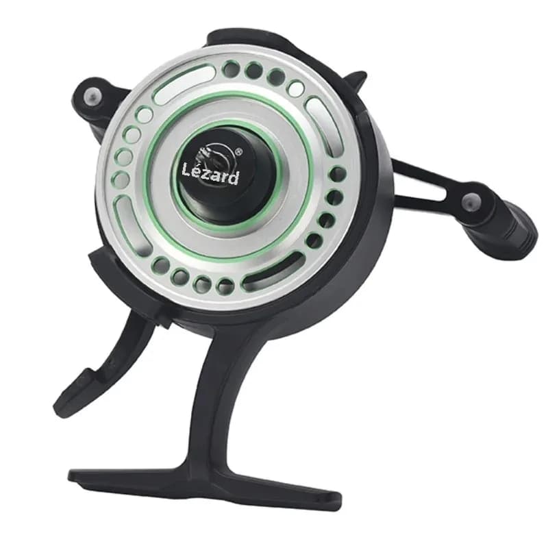 Moulinet pour pêche sur glace Lizard Free runner avec bobine EVA interchangeable métal ou plastique