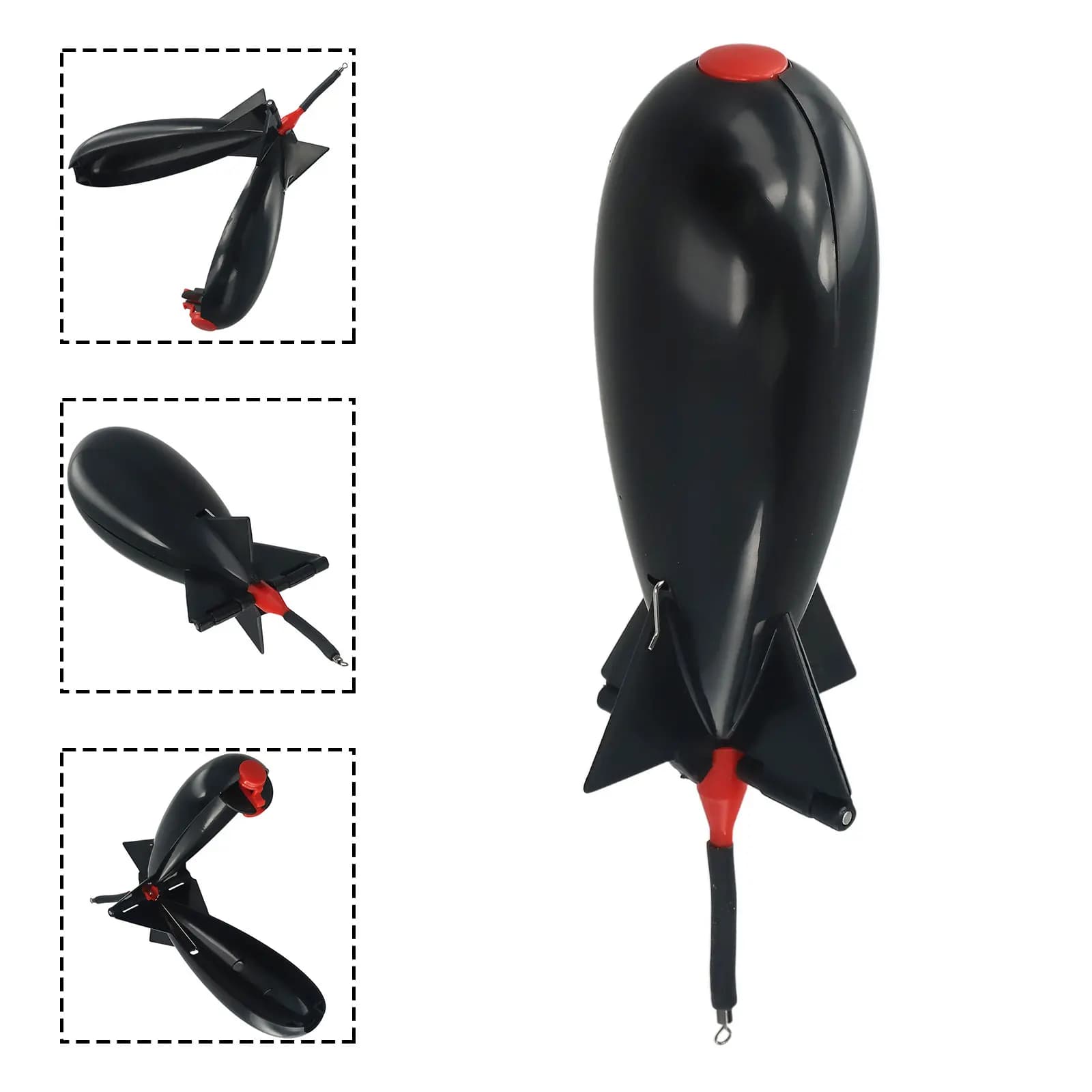 Feeder Rocket Carpe - Lanceur Appâts Spod Bomb Flotteur Porte-Leurres Accessoire Pêche Noir Professionnel