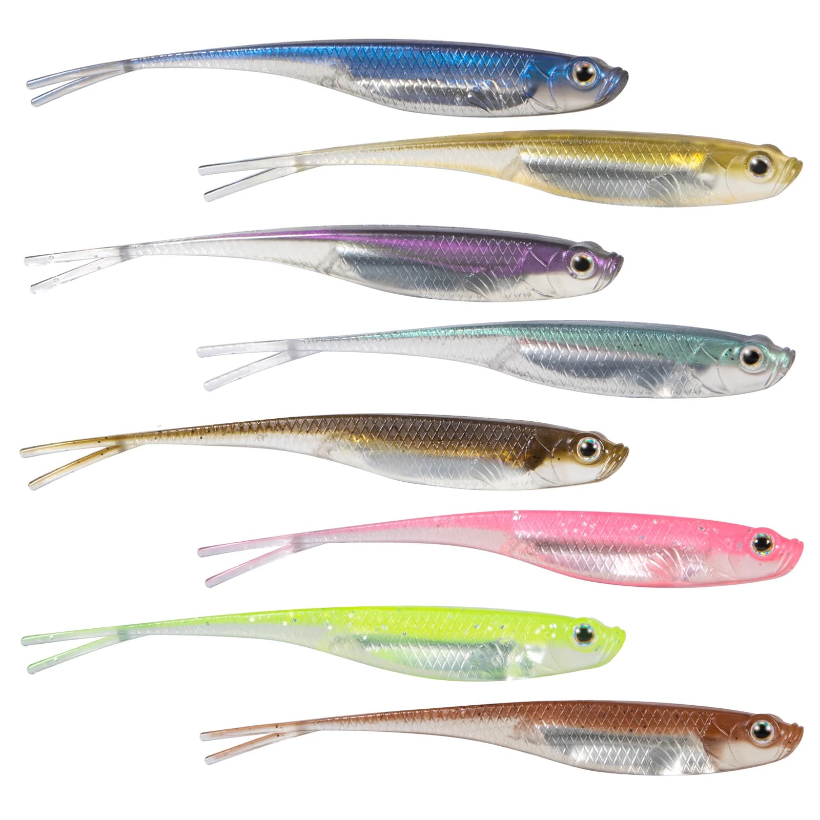 Leurres souples Dr.Fish Fork Tail 5-6 pièces pour drop shot - Appât sans-herbe pour truite perche sandre