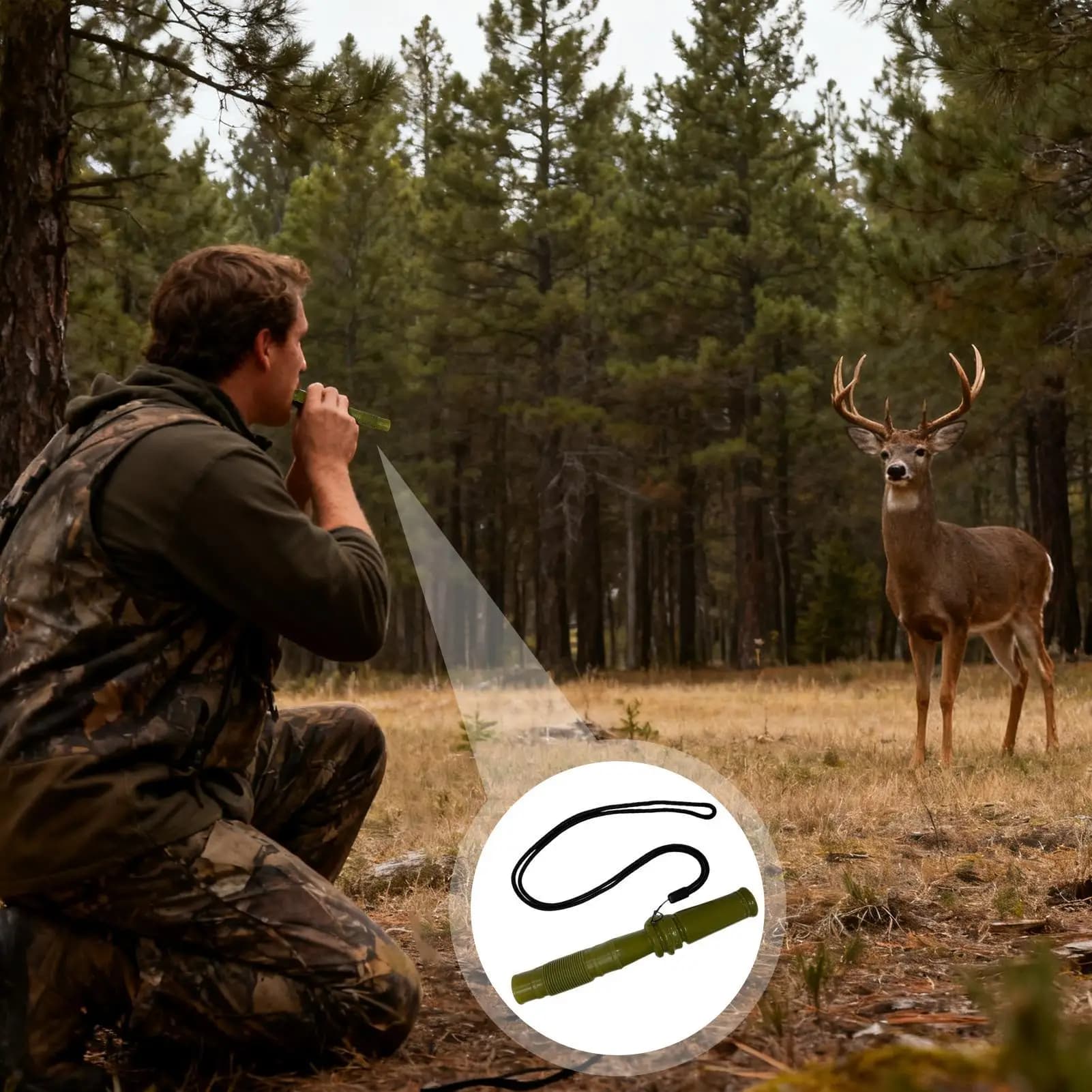 Sifflet cerf portable pour chasse - leurre petit animal équipement extérieur plage sport