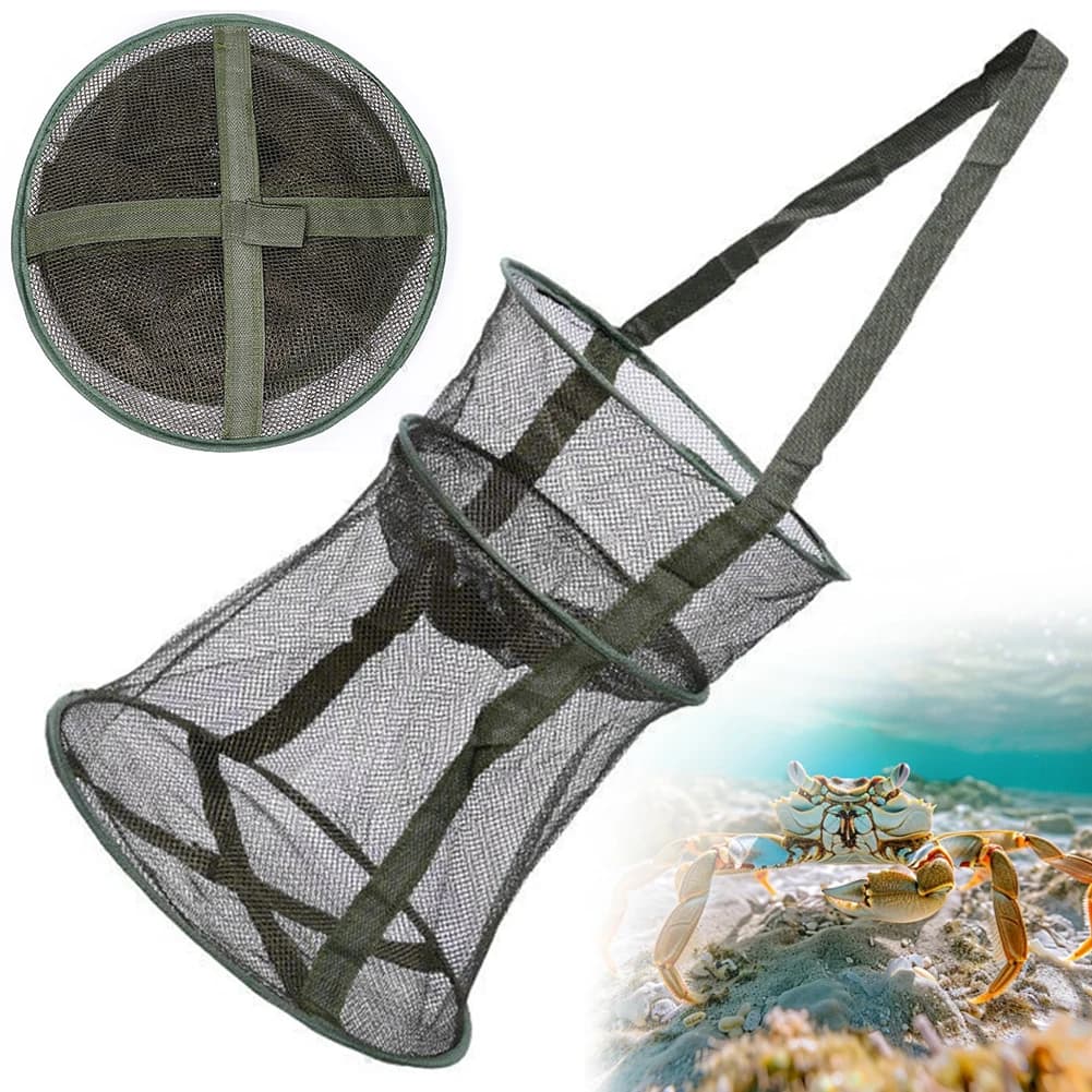 Filet de pêche pliable en forme de cage ronde, épuisette de débarquement pliante pour accessoires pêche