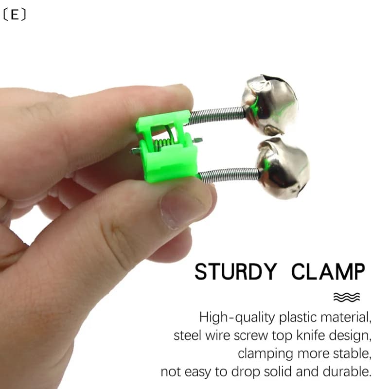 10 pièces alarmes de touche pour canne à pêche avec cloches et pinces ABS résistantes