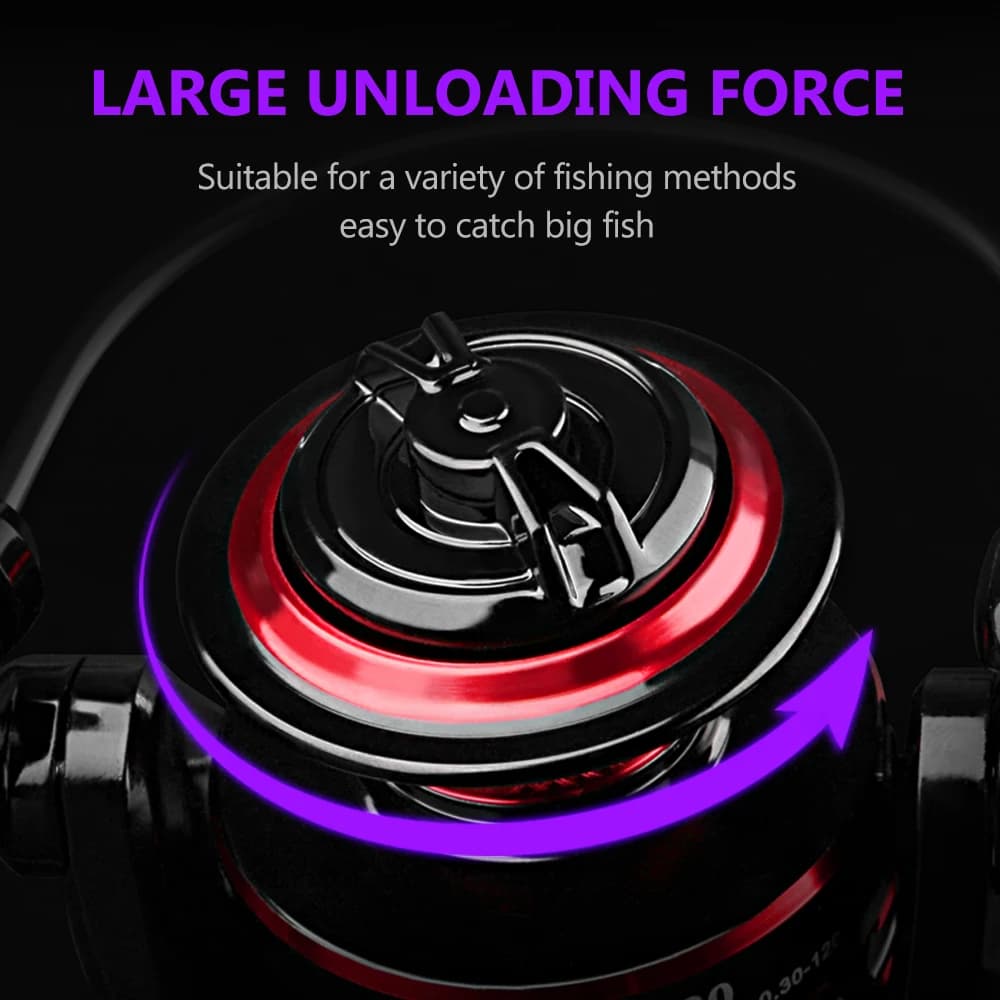 Moulinet de pêche spinning DEUKIO 12KG max drag roulements à billes durable pour eau douce et mer
