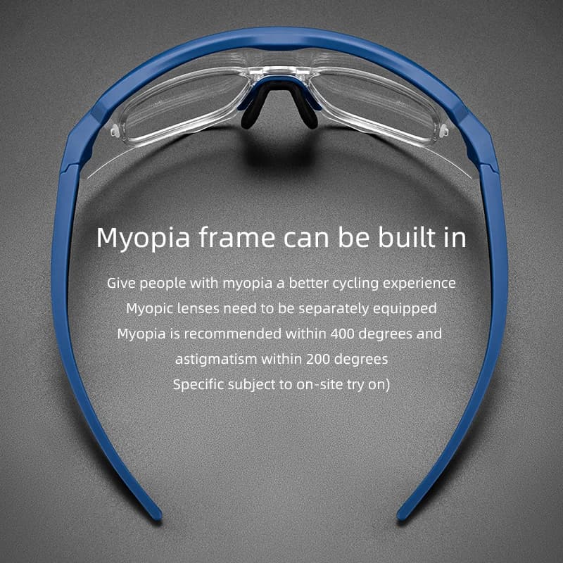 Lunettes vélo pêche ROCKBROS polarisées - 4 verres interchangeables - Monture myopie