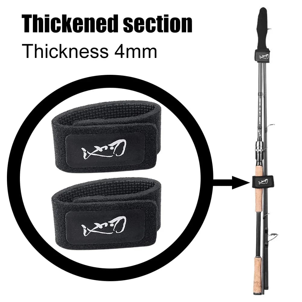 Ceinture élastique porte-canne de pêche avec protège-bague et porte-leurres pour pêcheur