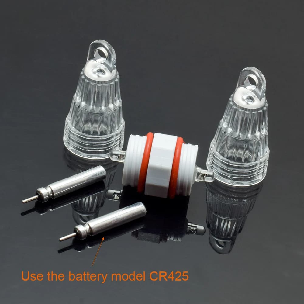2 lampes LED clignotantes pour filet de pêche étanches IPX6 lumière appât pour poisson beltail