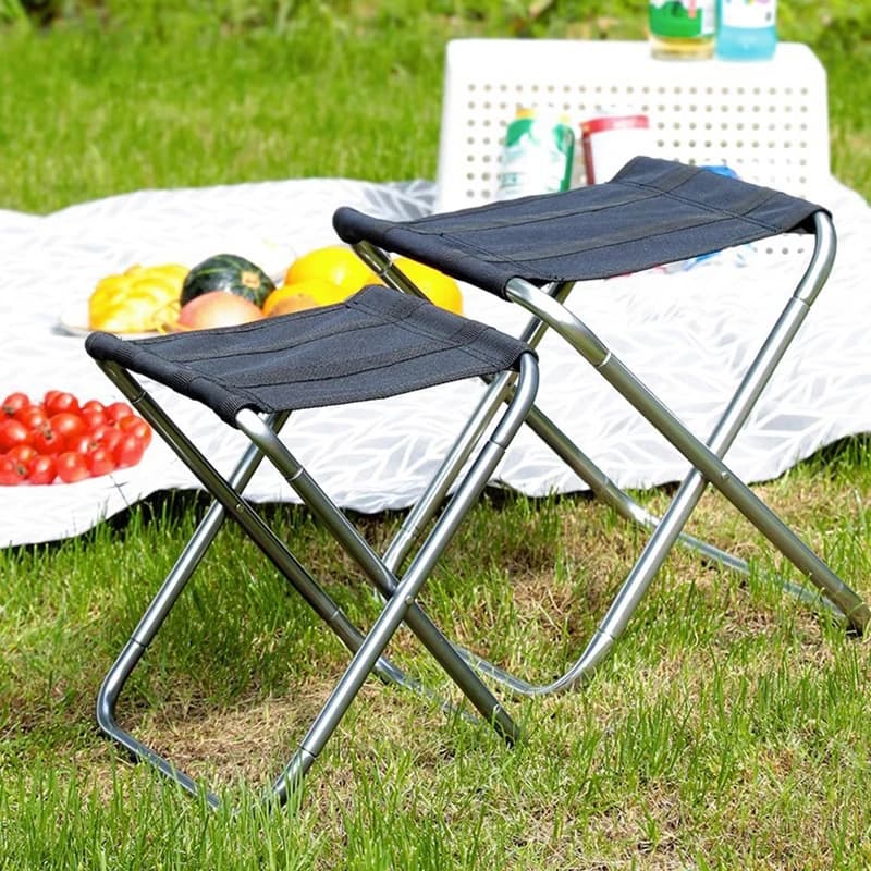 Chaise camping pliante alliage aluminium pêche - Petit siège voyage léger extérieur plage portable