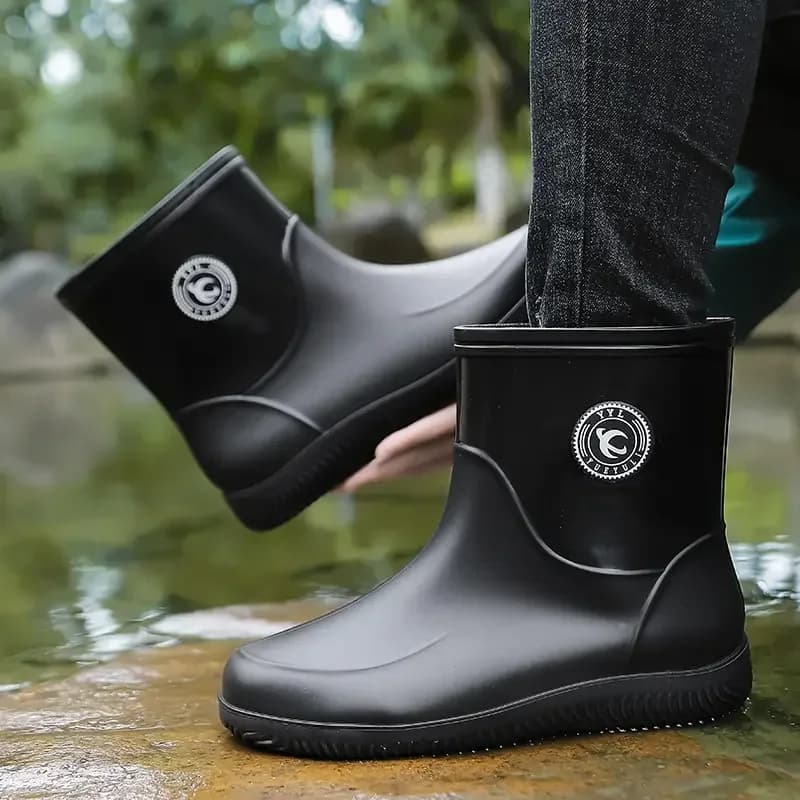 Bottes de pluie homme légères randonnée loisirs extérieur antidérapantes pêche travail