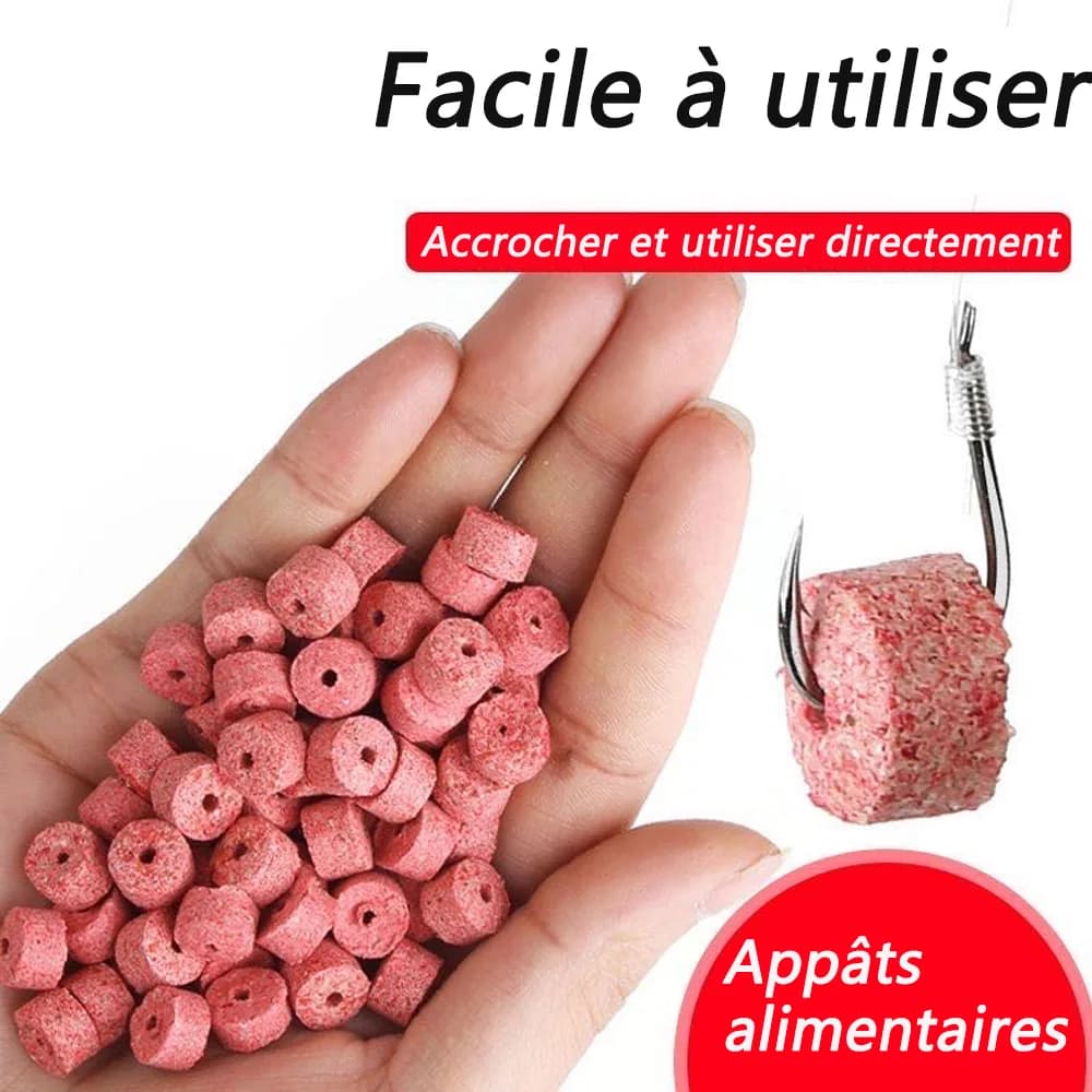 Attractant granulé creux parfum poisson pour pêche carpe - appât fibre atomisation morsure