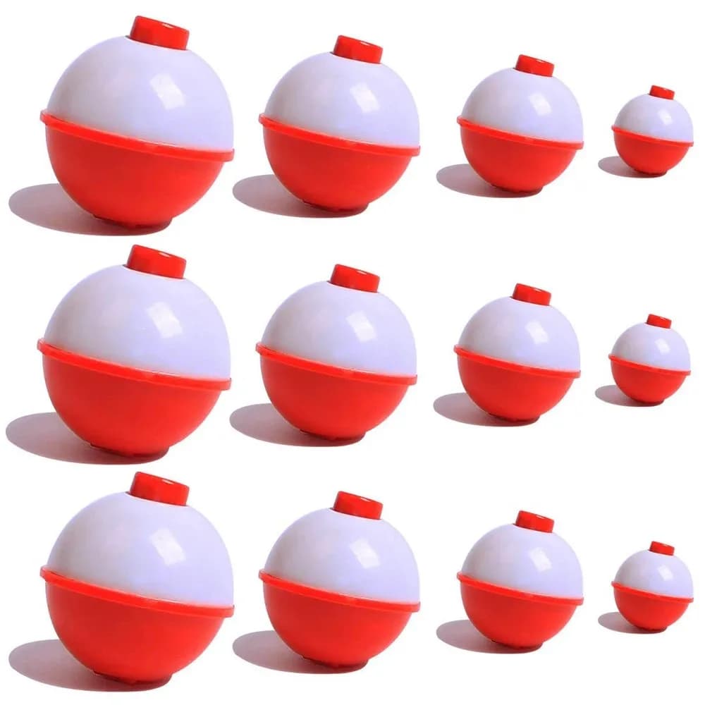 7 flotteurs ronds à clipser pêche 0.5-2.5 pouces bouton poussoir