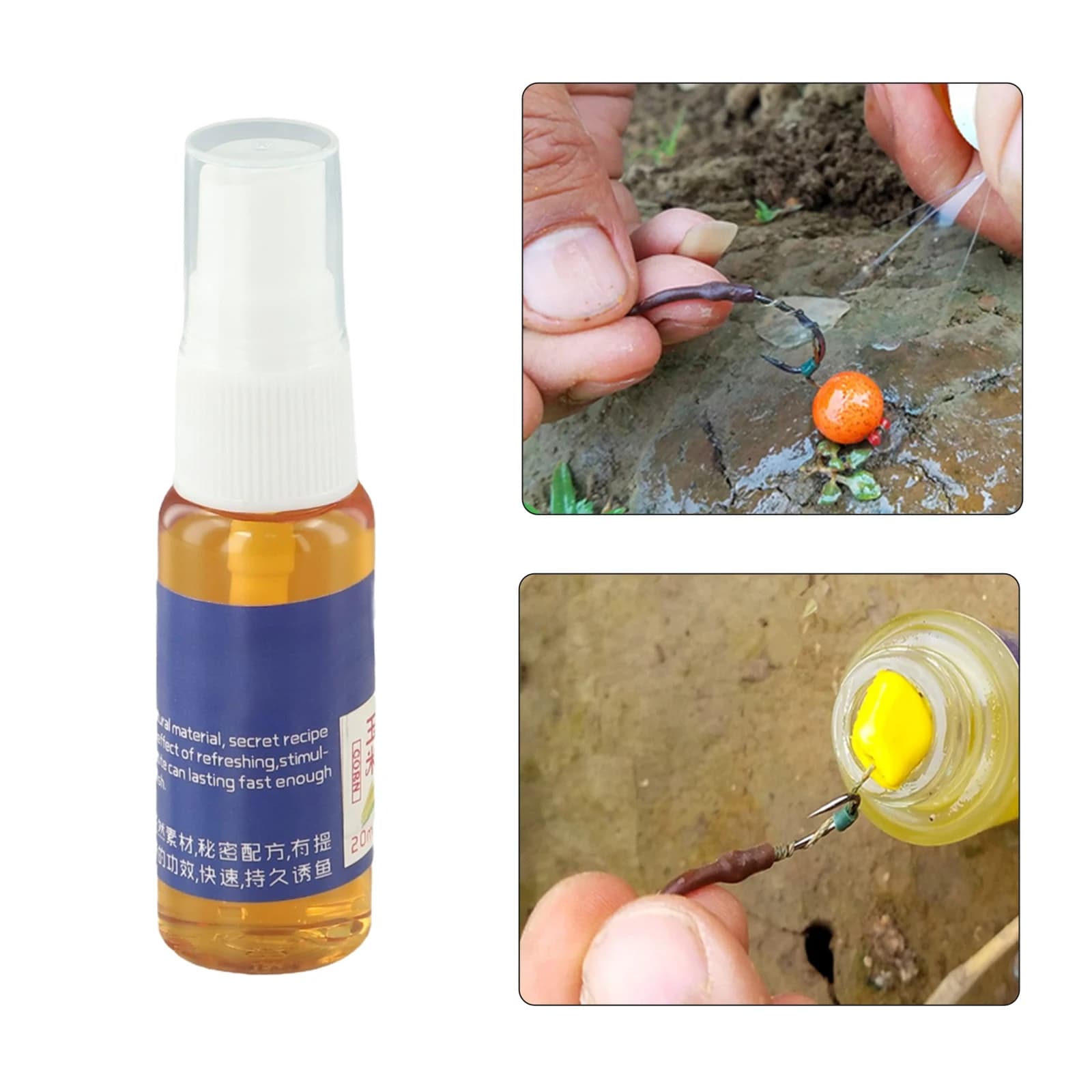 Spray attractant pêche 20ml naturel - Additif appât absorption rapide pour captures accrues