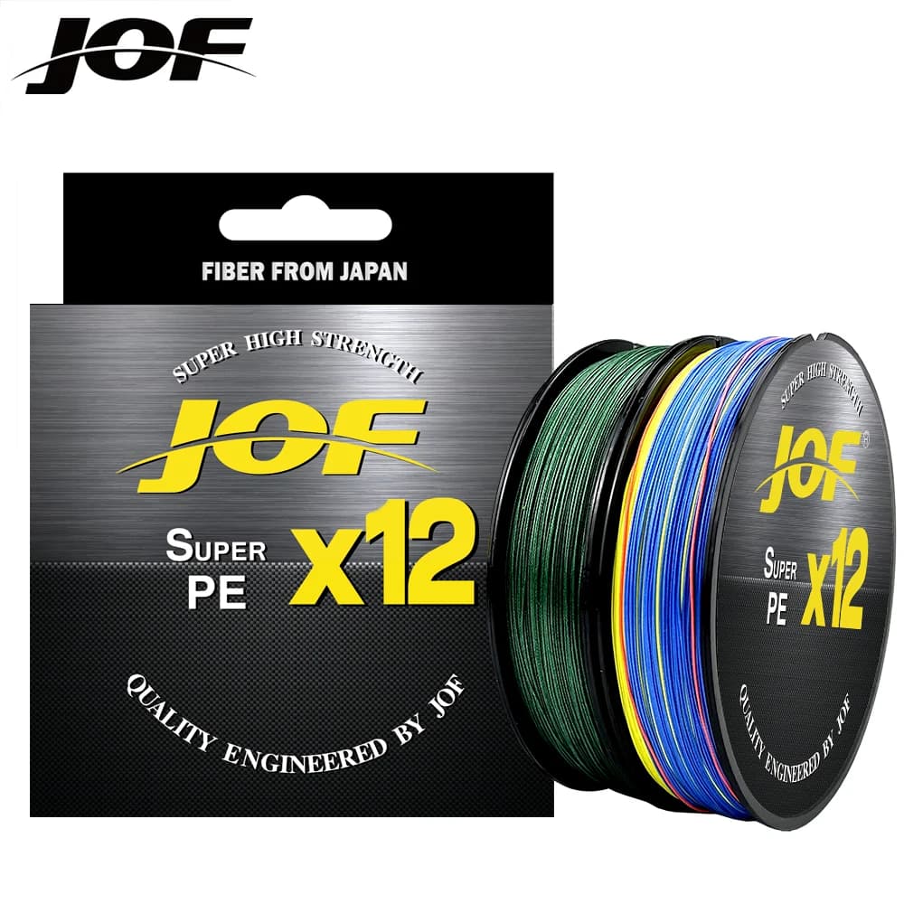 Ligne de pêche tressée JOF X12 500m 300m 12 brins multicolore pour mer et eau salée,