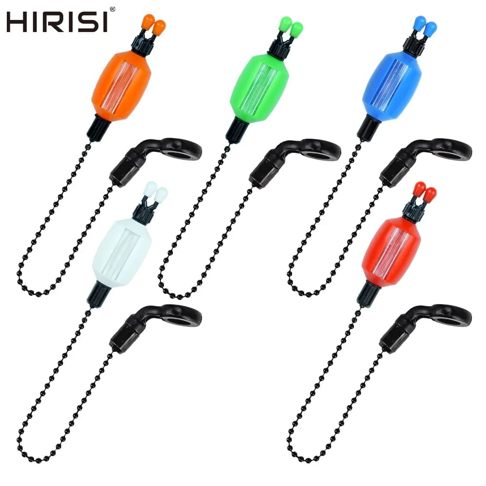 Hirisi 3x Swingers pour pêche à la carpe - indicateurs de touche 5 couleurs en plastique durable avec clips sécurisés