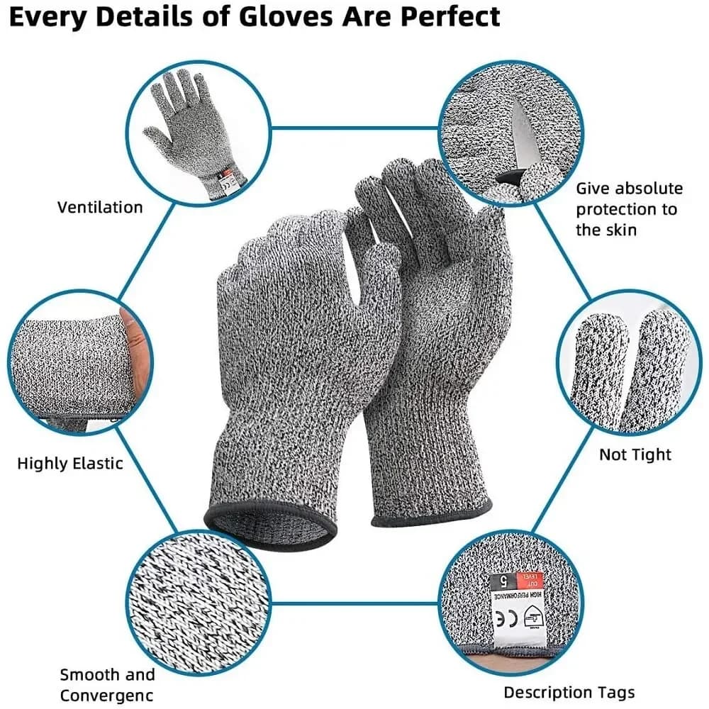 Gants de pêche anti-coupure Outdoor - Protection résistante aux couteaux et écran tactile ultra-fin