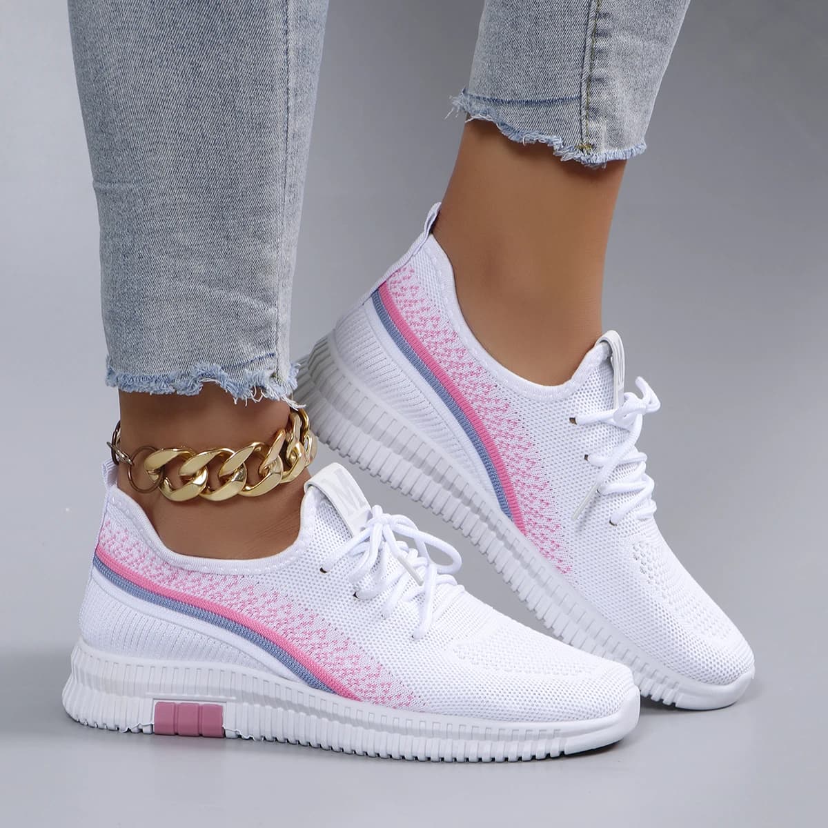 Chaussures plates mesh été femme respirantes pêche casual sneakers soldes livraison gratuite