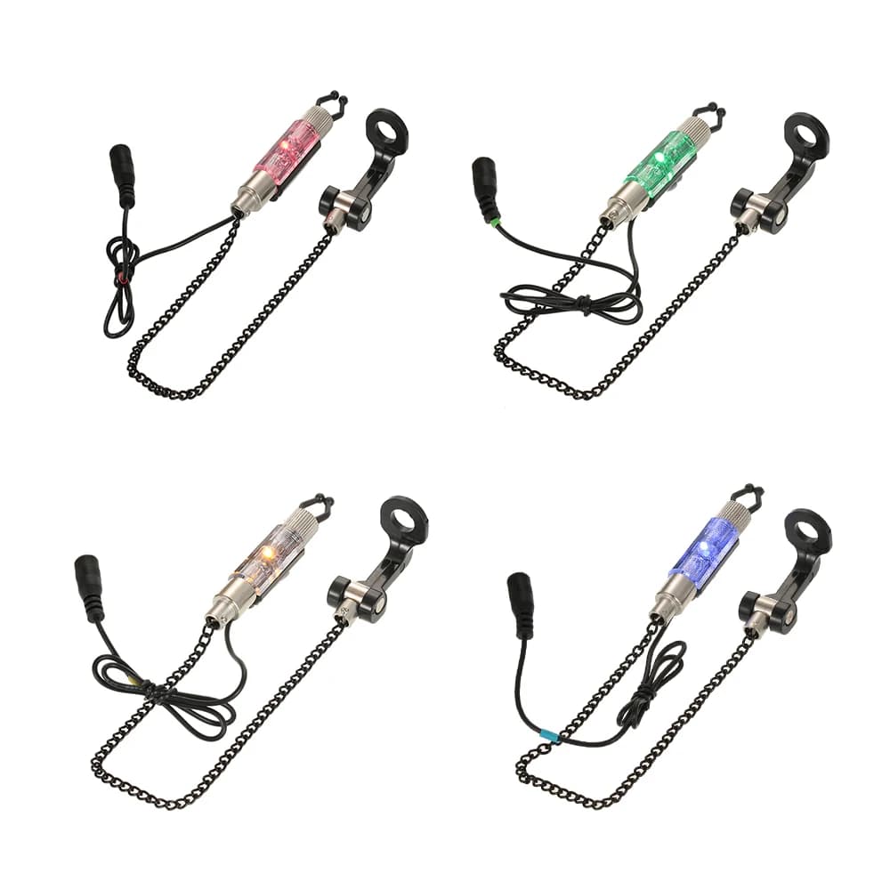 Support chaîne pour alarme de touche en fer avec indicateur LED illuminé - Accessoire de pêche pratique