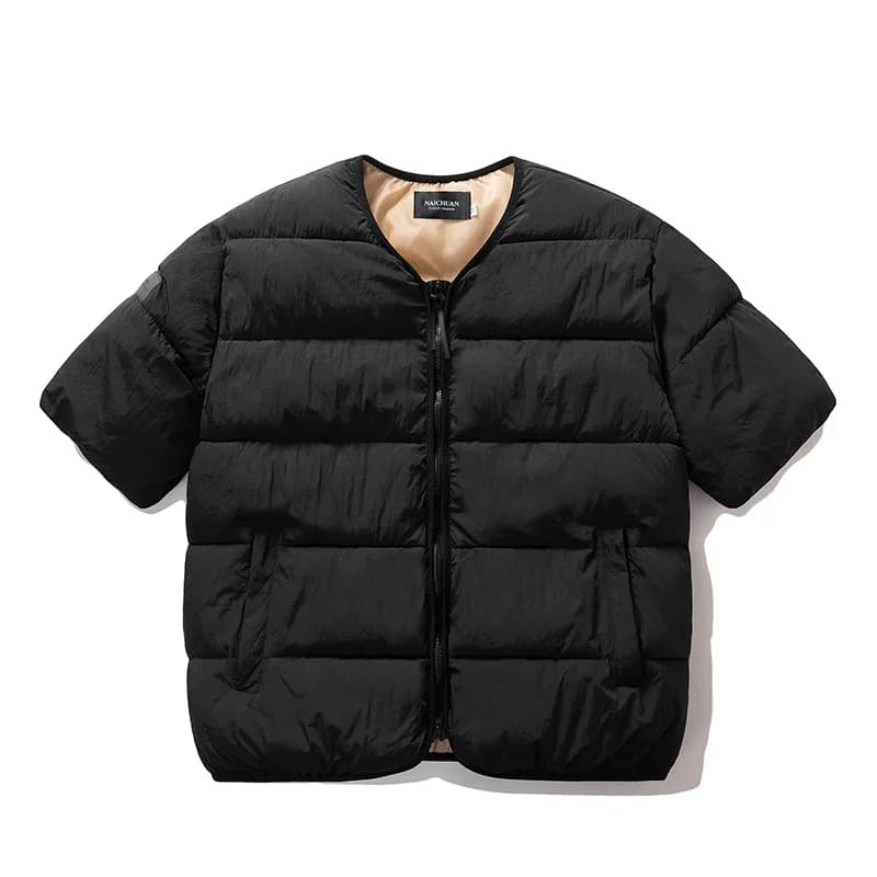 Veste matelassée chaude mi-manches pour femme et homme, style coréen couple hiver