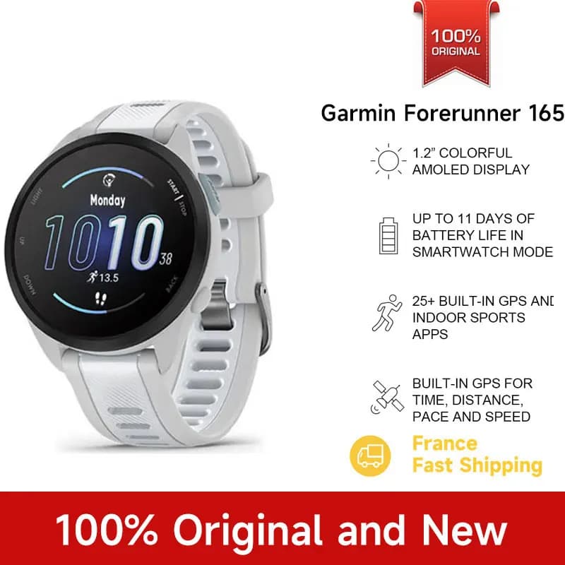 Garmin Forerunner 165 montre running capteur oxymétrie pouls suivi stress dynamique course entraînement croisé cardio