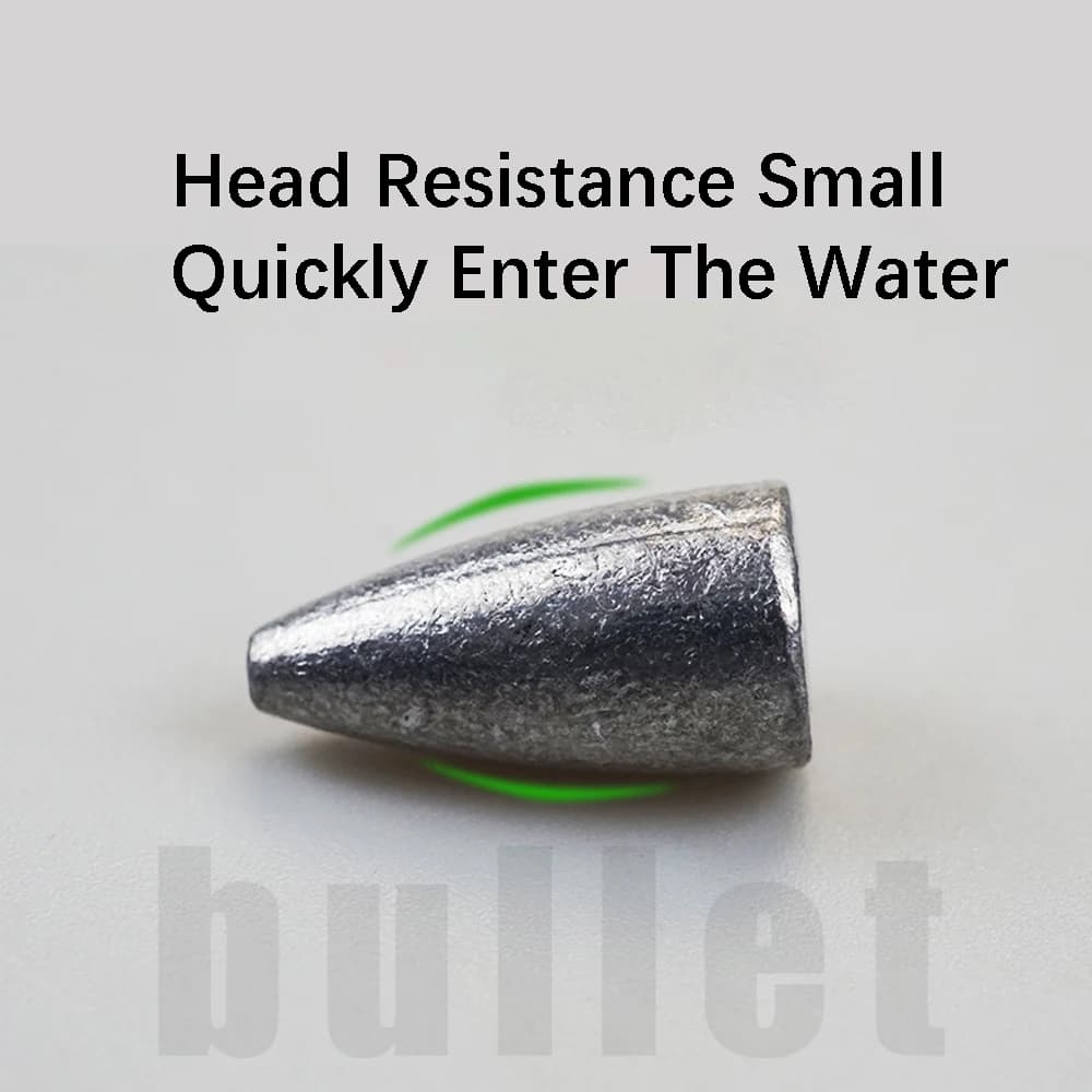 Plombs de pêche bullet 2 à 20g pour Texas Rig et montage jig en eau douce
