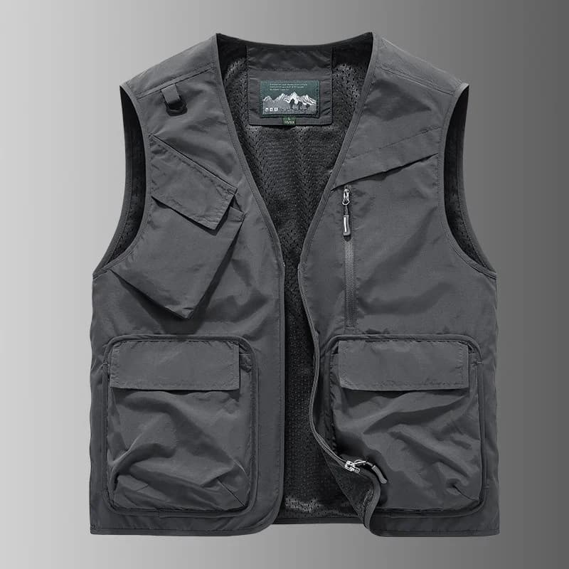 Veste de pêche homme 2025 légère et ample avec multiples poches pour vêtement extérieur
