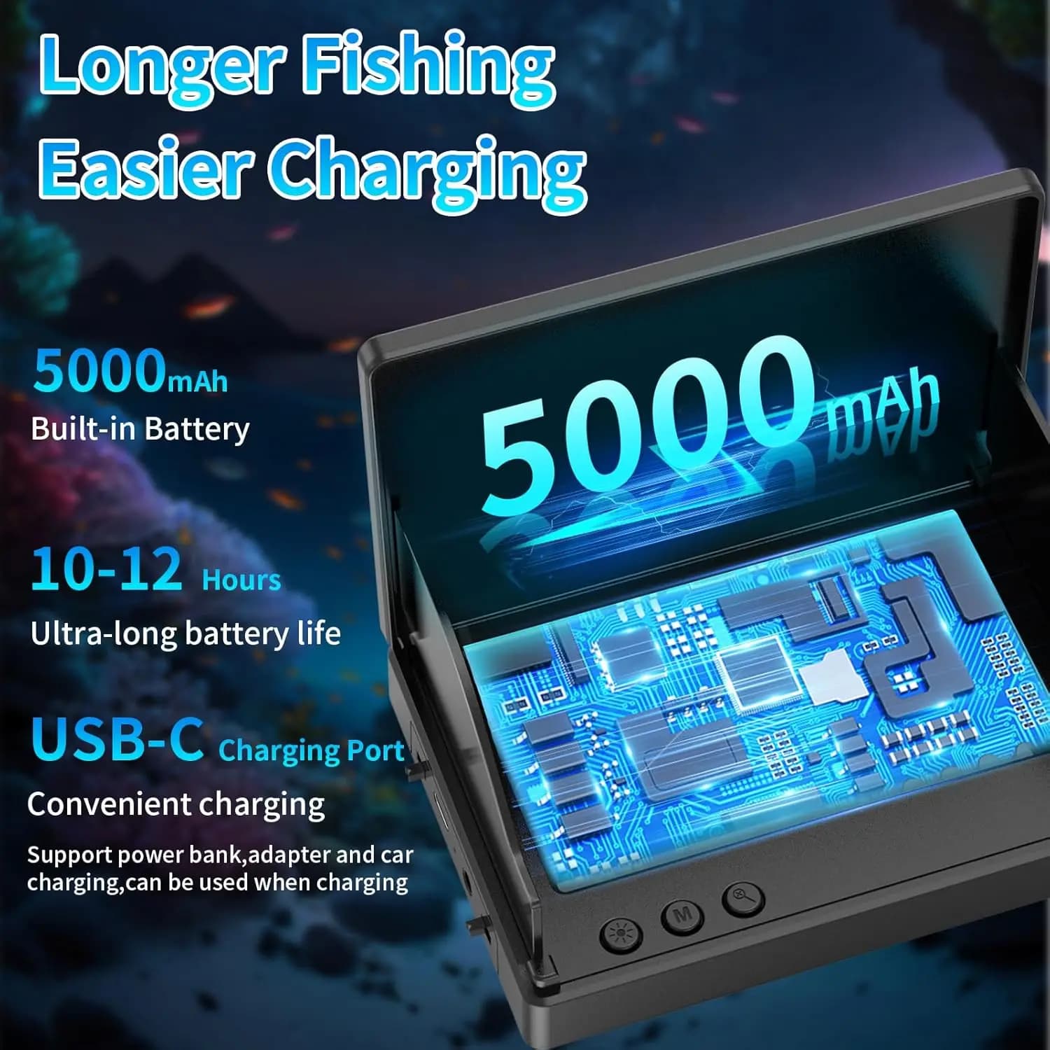 Caméra de pêche sous-marine 1080P 4.3" LCD - Fish finder étanche avec vision nocturne portable